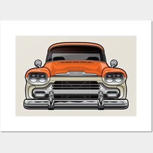 1958 Chevy Apache Orange Posters and Art